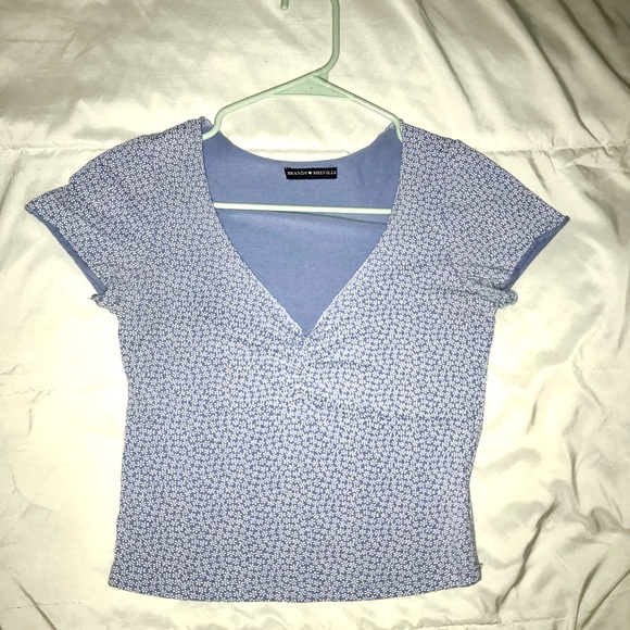 Brandy Melville Tops - Brandy Melville Blue Floral Gina Top